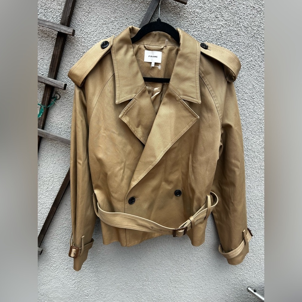 FRAME The Swing Trench Jacket in Desert Tan - Picture 8 of 16